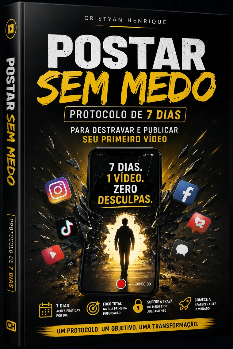 Capa do livro Postar Sem Medo: Protocolo de 7 Dias para Destravar e Publicar seu Primeiro Vídeo, de Cristyan Henrique